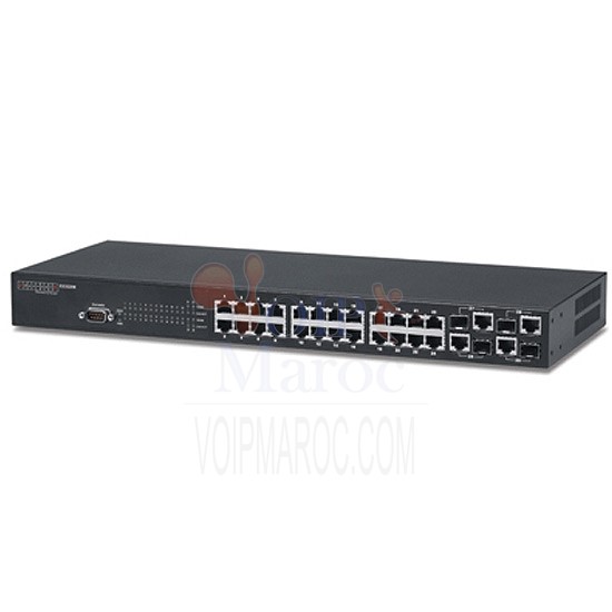 Commutateur - Géré - 24 x 10/100 + 4 x SFP Gigabit combiné  - PoE ES3528M EU