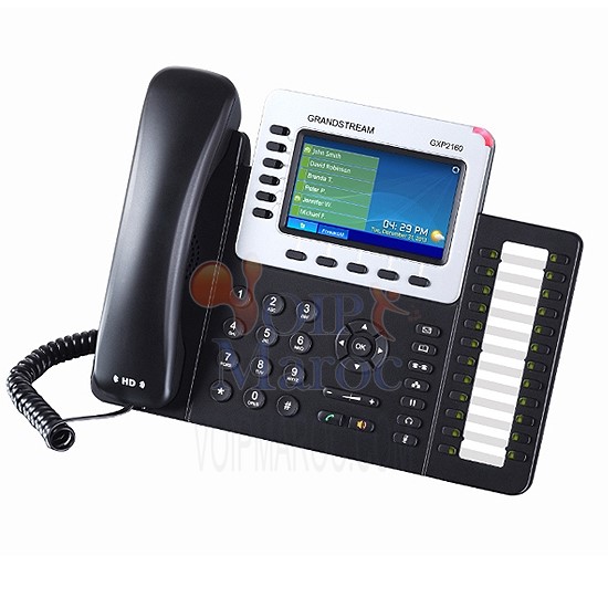 Poste IP SIP 6 lignes, PoE, 24 touches programmables GXP2160