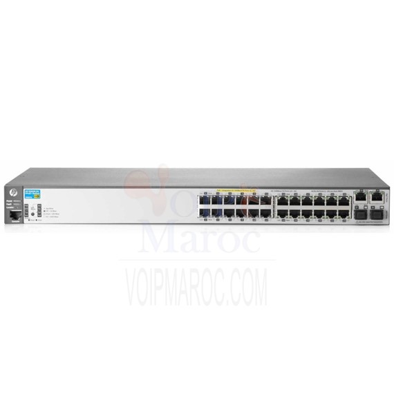 Switch Administrable 2620 24 ports RJ-45 10/100 PoE+ 12,8 Gbits/s SFP J9625A