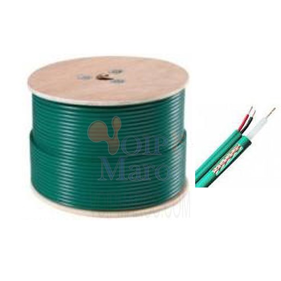 CABLE COAXIAL VIDEO KX6+ALIMENTATION 500MT KX6ALIM