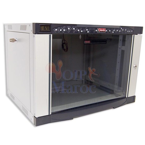 COFFRET NETBOX 19’’ Profondeur 450mm 7U 9U 12U 16U 20U avec Porte en Verre LN-WM07U6045-BL-111