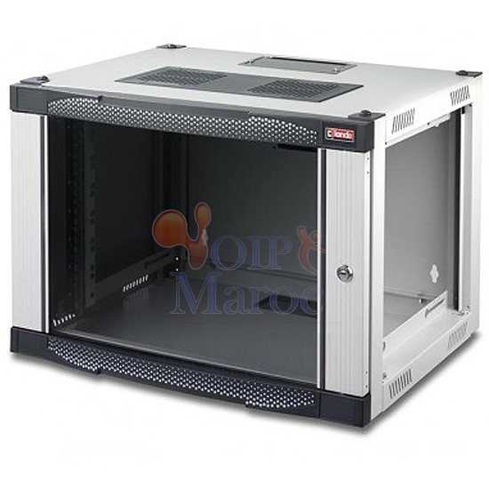 COFFRET NETBOX 19’’ Profondeur 600mm 7U 9U 12U 16U 20U avec Porte en Verre LN-WM07U6060-BL-111