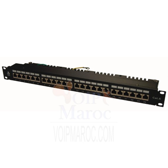 PANNEAU DE BRASSAGE 24 PORTS RJ45 FTP CAT6 19