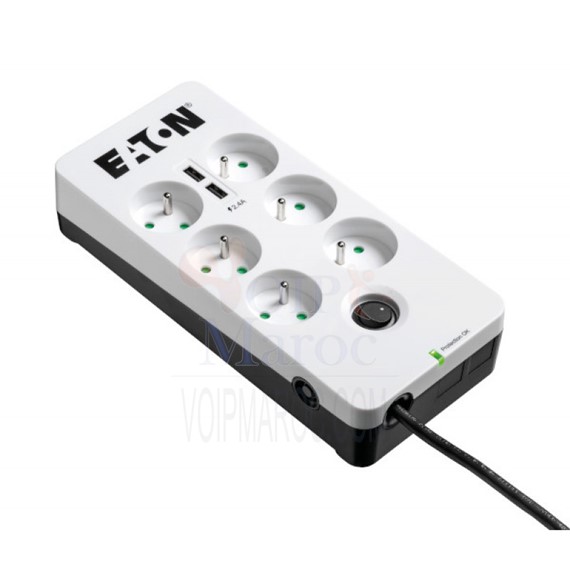 Multiprise parafoudre 6 prises 2 ports USB 2500 Watt PB6UF