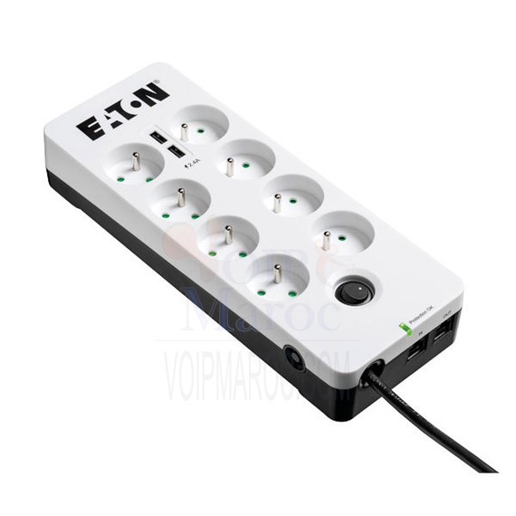 Protection contre les surtensions CA 220-250 V - 2500 Watt - connecteurs de sortie : 8 - blanc PB8TUF