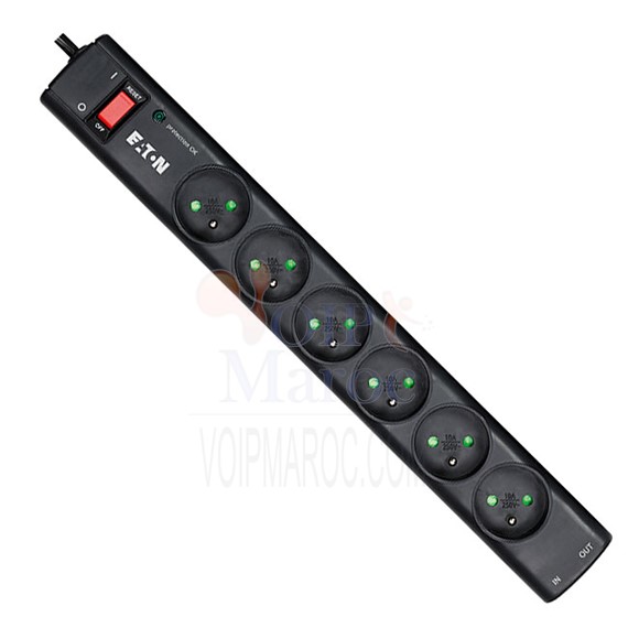 Multiprise parafoudre 6 prises avec protection téléphonique PS6TF