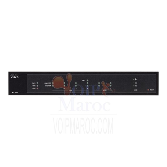 Routeur VPN avec 4 ports Gigabit Ethernet et 2 port USB RV340-K9-G5
