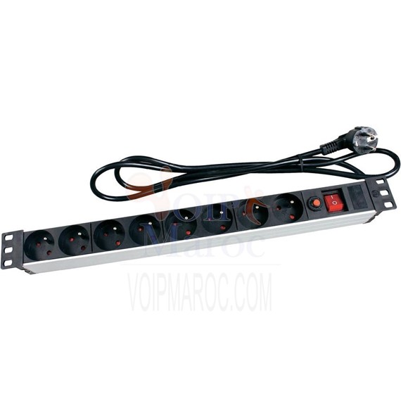 Rallonge Rackable Multiprise8 Prises Rallonge 8 prises