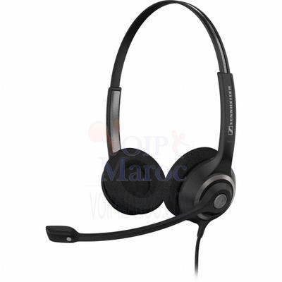 Casque téléphonique filaire 2 écouteur avec Cordon Standard RJ9 SC 260