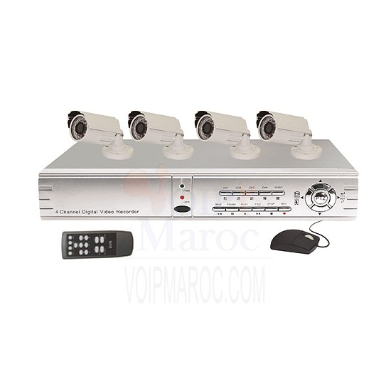DVR Kit avec Camera 4×Color 1/4" HD digital sensor,700 TV Lines SE-RD624V-CI341H