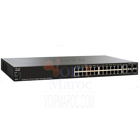 Switch Gigabit Manageable 24 Ports 10/100/1000 avec 2 Ports Combo Gigabit /SFP et 2 SFP SG350-28-K9-EU