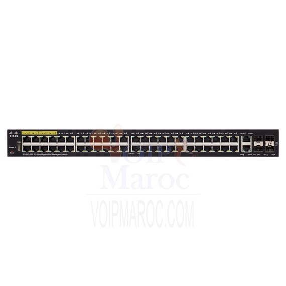 Switch 52 ports Gigabit PoE Managed SFP Montable sur rack 1U SG350-52P-K9-EU