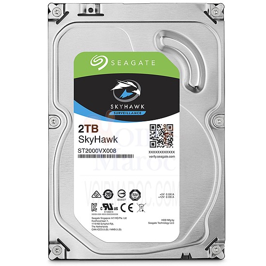 Disque Dur Interne 2 To SkyHawk SATA III 6 Gb/s 7200 tpm 64 Mo ST2000VX008