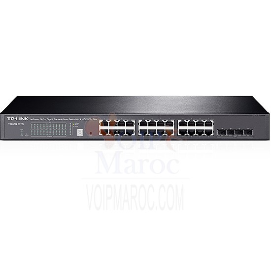 Smart Switch administrable Stackable 24 Ports Gigabit et 4 Ports 10G SFP+  Niveau 2+ T1700G-28TQ