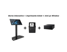 Kit File D'attente Complet Borne Tactile 22" IIyama Prolite T2252mts + Imprimante Ticket EPSON + Mini PC Windows PRO 11