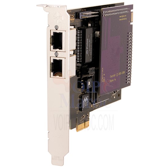 Digium TE220BF,Deux (2) portée numérique T1/E1/J1/PRI carte PCI-Express x1 et annulation d