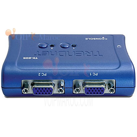 Mini swich KVM PS2 2 Ports(+2câbles KVM) TK-205K