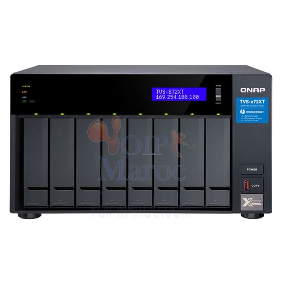 Serveur NAS 8 Baies SATA 6Gb/s RAM 16 Go DDR4 (sans disque dur) TVS-872XT-I5-16G
