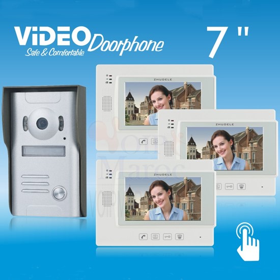 Video Doorphone ZDL-37M 1 Caméra + 3 Moniteurs VDP07