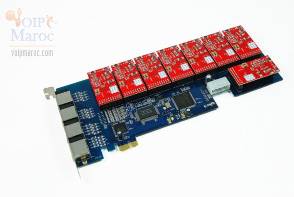 Carte Avec 8 port FXS ou FXO pour 8 line RTC VZA4P