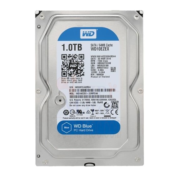 Disque dur 3.5" 1 To 7200 RPM 64 Mo Serial SATA 6Gb/s WD10EZEX