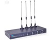 Serveur IP PBX  based on Asterisk 4 port GSM
server PBX Targeting for SOHO user and SMB market. 
Attractive black iron case with frosted surface.
Embedded VOIP PBX server based on Asterisk.Unlimited extension register.
Support 30 simultaneous calls.
Easy GUI for configuration.