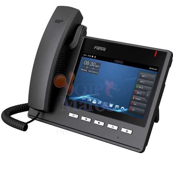 Telephone VoiP Bureau Ecran Tactile de 7" 2 Ports Gigabit Ethernet Alimenté par PoE. C400