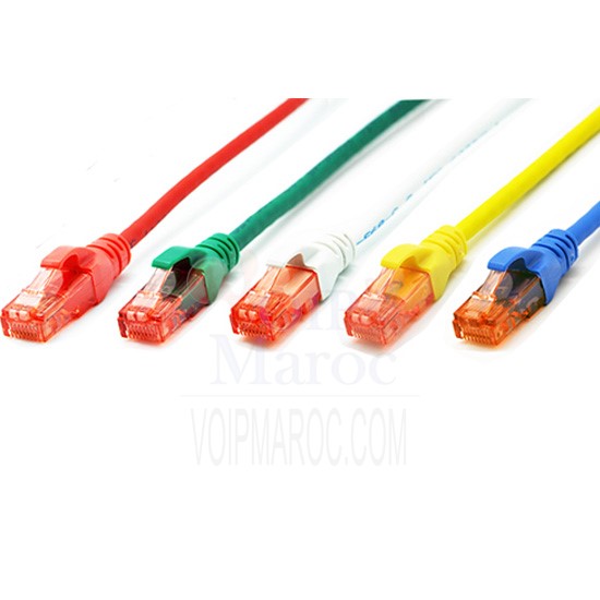 Câble Réseau 1 m CAT6 Rouge Jaune Vert Gris Câble Réseau